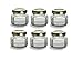 Nakpunar 6 pcs, 1.5 oz Mini Oval Hexagon Glass Jars for Jam, Honey, Wedding Favors, Shower Favors, Baby Foods, DIY Magnetic Spice Jars