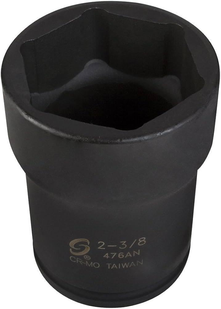 SUNEX Tools 3/4 in. Drive 2-3/8 in. 6-Point Wheel Bearing Locknut Socket for Truck Pinion, CR-MO Steel, Model 476AN