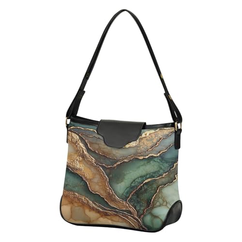 Grand sac à bandoulière fonctionnel avec sangles amovibles motif marbre unique