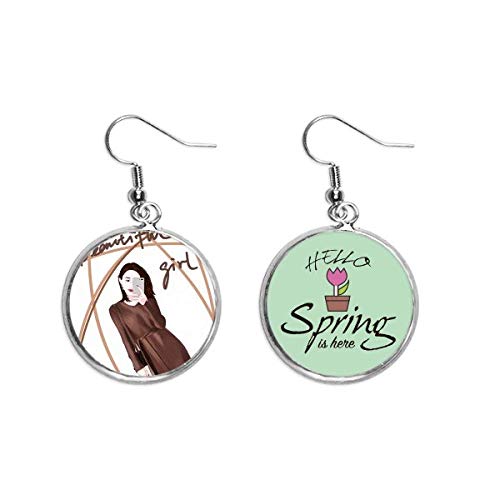 Pendientes de primavera para lucir en terrazas con diseño de figura de chica hermosa