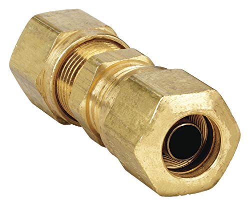 Parker Hannifin 62NTA-4 Brass Air Brake-NTA Union Fitting, 1/4" Compression Tube x 1/4" Compression Tube