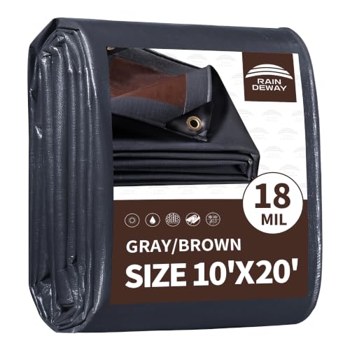 RAINDEWAY 10x20 Feet 18Mil Super Heavy Duty Tarp Waterproof Tarps Cover