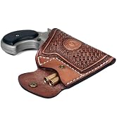TOURBON Leather Pocket Gun Holster for Concealed Carry, Men Women Pistol Belt Holder with Small A...