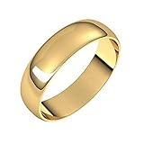 Solid 14k Yellow Gold 5mm Wedding Band Ring Thin Classic Plain Traditional - Size 10