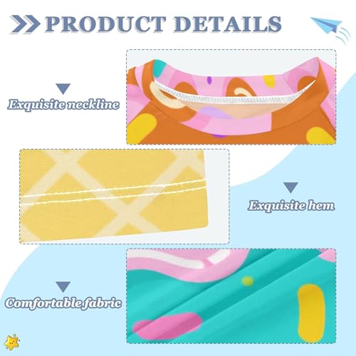 Cute Ice Cream Boy Bathing Suit Sun Protection Teen Clothing Swimwear Beach Tops 3T3