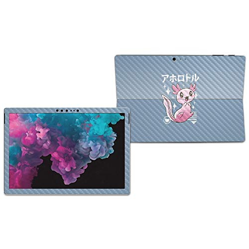 Image of MightySkins Carbon Fiber Skin for Microsoft Surface Pro 6 - Axolotl Kawaii | Protective, Durable Textured Carbon Fiber Finish | Easy to Apply, Remove, and Change Styles | Made in The USA