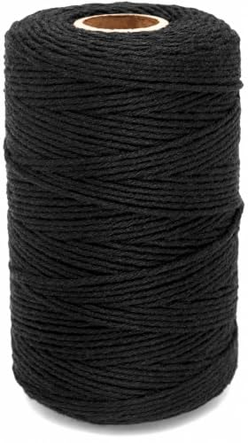 Image of G2PLUS 656 Feet Black String,2MM Cotton Twine for DIY Arts & Crafts