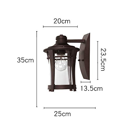 Lanterne murale rétro extérieure cylindrique marron applique de façade