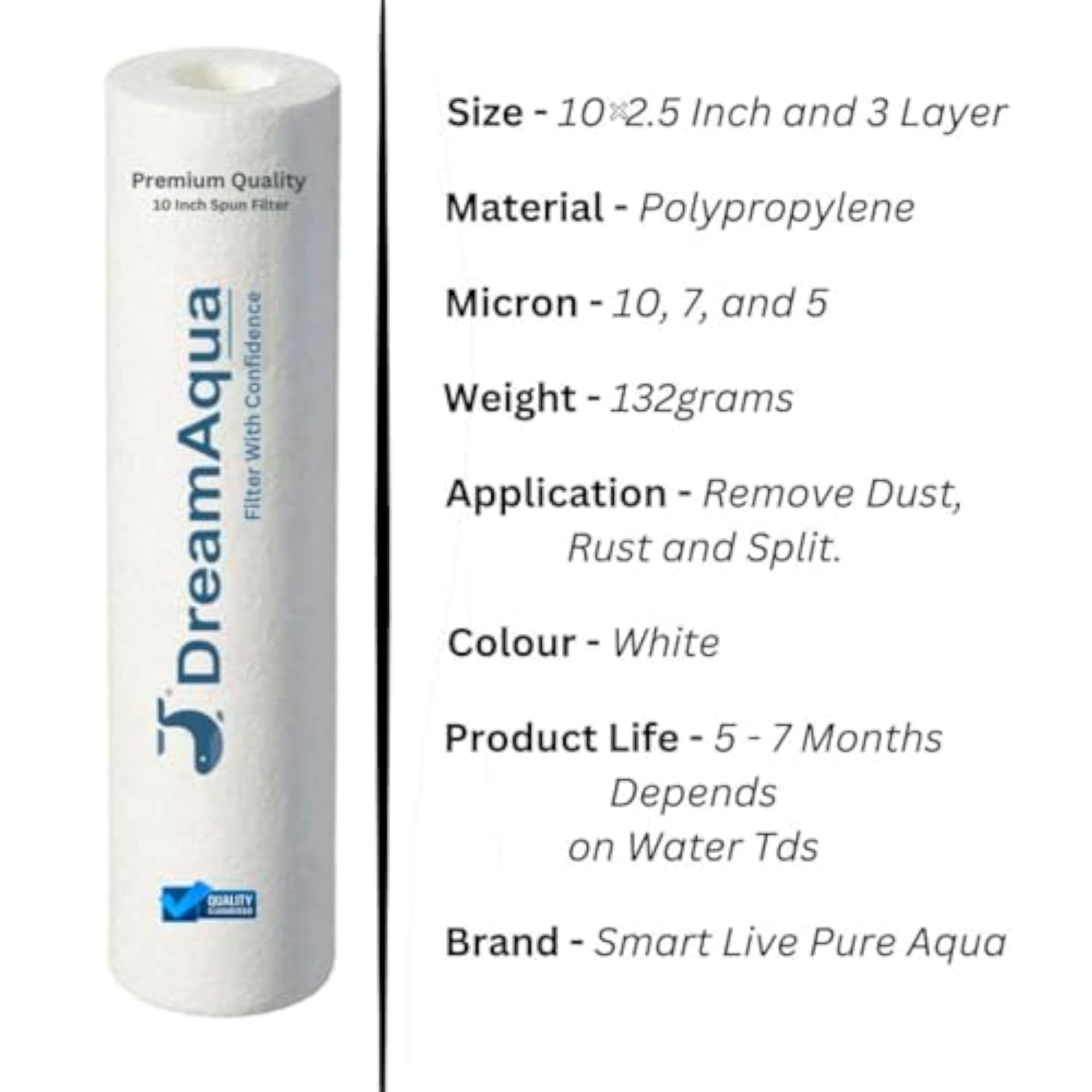 10 Inch High Density Spun Pre-Filter Cartridge
