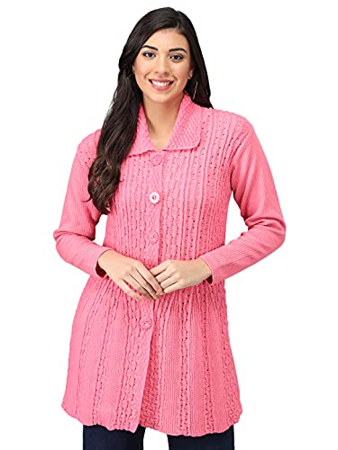 Image of eKools Women Wool Blend Banded Collar Cardigan