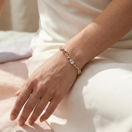 Image of MIRAYHA VIral Tulip Bracelet for Women | Bloom Floral Tulip With Crystal Stones For Women & Girls| Gift for Girlfriend & Wife|Romantic Floral Crystal | Cute Aesthetic Korean Jewellery