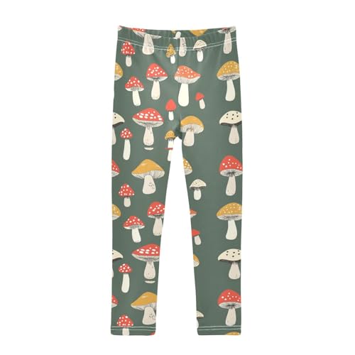ZZKKO Girls Leggings Mushroom Toddler Girls Clothes Leggings for Girls Toddler Girls Leggings 3-4T