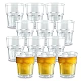 Henrrida Transparente Hartplastikbecher, wiederverwendbar, Cocktailgläser, stapelbar, 260 ml, Party, Hochzeit, Grillen, geeignet für verschiedene Anlässe, 16 Stück