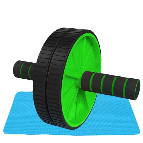 Image of Instafit AB Roller Wheel for Men and Women for Abdominal Exercise Core Workouts with Knee Mat (Multicolor) (Green)