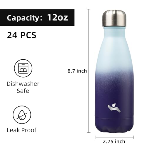 Image of Konokyo 24 Pack 12 oz Insulated Stainless Steel Water Bottle
