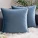 AHAHA Lot de 2 Housse Coussin en Velours Décoratif Canapé Taie d'oreiller 50X50CM Bleu