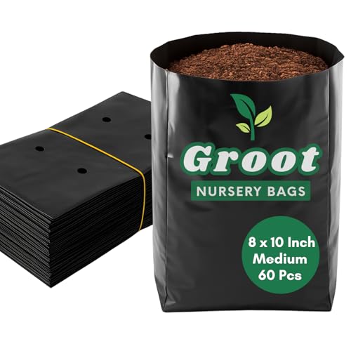 Groot Nursery Bags for Plants (Medium, 8 x 10 Inches, Pack of 60,...