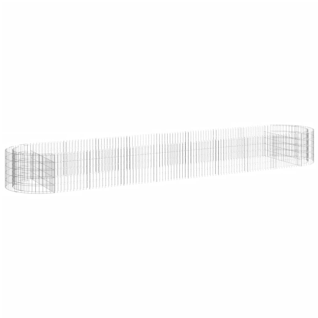 Support de plante en gabion métallique 500x100x50 cm au design architectural épuré