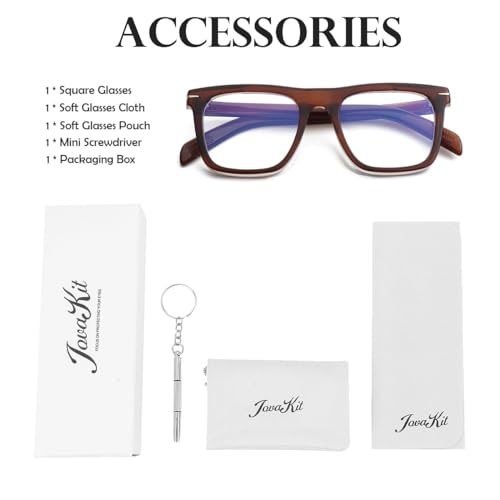 Image of JOVAKIT Square Frame Glasses for Women Men Non-prescription Clear Lens Eyeglasses Anti-Blue Light Lens Eyewear