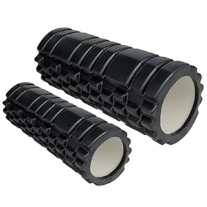 Krightlink Foam Roller High Density Exercise Roller for Deep Tissue Muscle Massage, Muscle Massage and Myofascial Trigger Point Release, Relieves Muscle Pain & Tightness, Improves Mobility (2 Black)