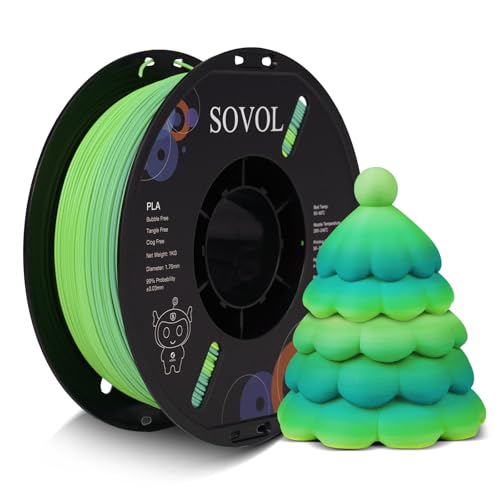 Image of Sovol 3D Printer Matte Multicolored Gradient Rainbow PLA 1kg, Matte Cabbage