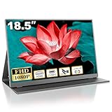 18.5 Inch Portable Monitor for Laptop, FHD 1080P 100% sRGB Travel Monitors for Laptop, Portable Computer IPS Display w/VESA, External Monitor USB-C HDR HDMI Portable Screen w/Smart Cover & Speakers