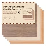 ROBOTIME 6-Pack Laser Wood Sheets 1/8' - 12 x 12 x 1/8 Inch - Cheery2Pcs &Walnut2Pcs &Maple2Pcs - 3mm Plywood for Laser Cutting, Laser Engraving Blanks