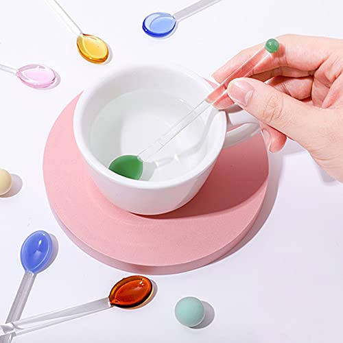 Luluxing 8Pcs Heat Resistant Glass Spoons Stirring Rod Salt Sugar Small Teaspoon For Coffee Ice Cream Dessert Cocktail Milkshake Cold Drink #TOP3