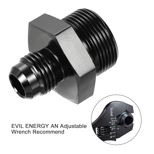EVIL ENERGY 6AN Male Flare to 7/8-20 Male Carb Carburetor Fuel Inlet Fitting Adapter Aluminum Black by EVIL ENERGY - Image 4