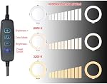 Vidpro RL-6 6" 1 cm LED Kit de lumière d'anneau avec Mini Tripod et tête de balle. USB Propulsé pour les portraits, maquillage, modélisation, Vloggers, Macro Photos et YouTube. Température de couleur variable 2800K 4500K 6500K
