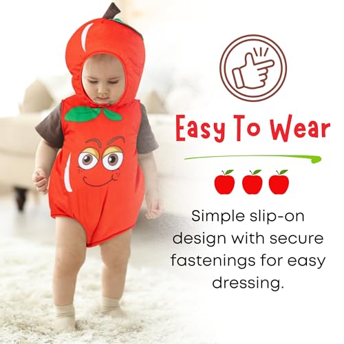 Disfraz de manzana para bebés 0-6 meses miniatura 4