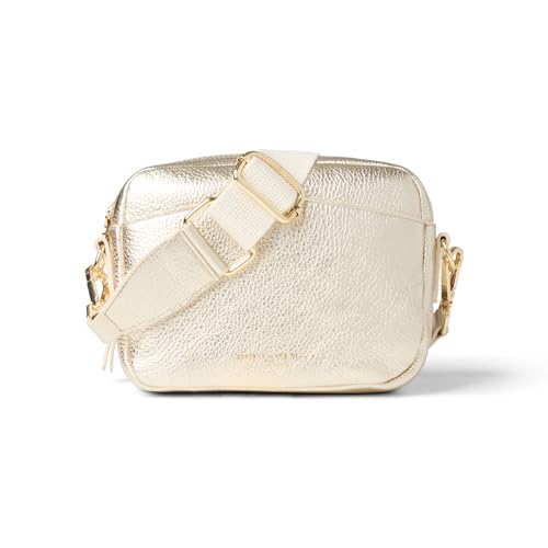 Bruno Magli M CARINA leather camera bag Platino by Bruno Magli - Used condition - US$55.02