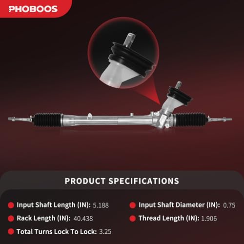 PHOBOOS Manual Steering Rack and Pinion Assembly Compatible with Nissan Versa 2007-2012 L4 1.8L, New Unit, Leak Resistance, Direct Fit, Ref. 24-2671 by PHOBOOS - Used condition - Image 2