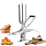 PixCy Rellenadora Postres Comercial 5L,Máquina para Frutas Latinas y Donas,Acero Inoxidable Herramienta Repostería,4 Boquillas Antigoteo,Precisión,Rellenadora Churrera Española