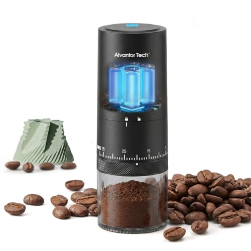 Image of Portable Electric Burr Coffee Grinder - Cordless Rechargeable Coffee Grinder with Ceramic Conical Burr, USB-C, Ultra Quiet <65dB, 38 Adjustable Settings, Travel Coffee Grinder for Camping Office Home