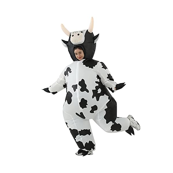 Rhythmarts inflatable costume cow costumes fancy dress cosplay blow up jumpsuit christmas halloween costumes for adult