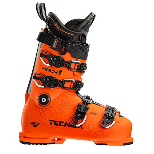 Tecnica 10195000D55 Mach1 HV 130 High Volume Mountain Ultra Orange Ski Boots, 26.5
