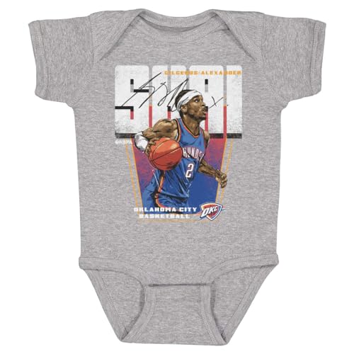 500 LEVEL SGA OKC Thunder Infant Baby Bodysuit - Shai Gilgeous-Alexander Oklahoma City Thunder Premiere (Heather Gray, 6M)