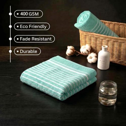 Image of Athom Living Premium Hand Towels- Cotton, 400 GSM, Ultra Soft, Quick Dry, Highly Absorbent | for Hand, Kitchen and Gym | 60 * 40 cm, Pack of 4 (Sea Green)