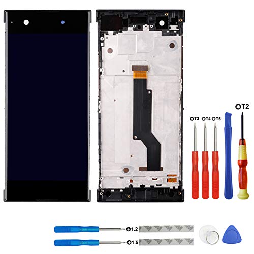 swark Écran tactile LCD compatible avec Sony Xperia XA1 G3116, G3121, G3112, G3123, G3125 (noir avec cadre) + outils