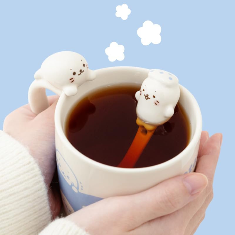 Amazon.co.jp: しろたん のんびりマグカップ＆スプーンセット 370mL 