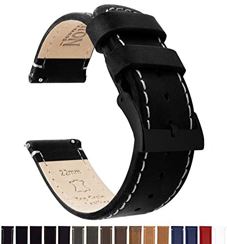 Image of BARTON WATCH BANDS - Top Grain Leather Watch Bands Compatible with Apple Watch Models - 1, 2, 3, 4, 5, 6, 7, 8, 9, 10, SE, Ultra & Ultra 2