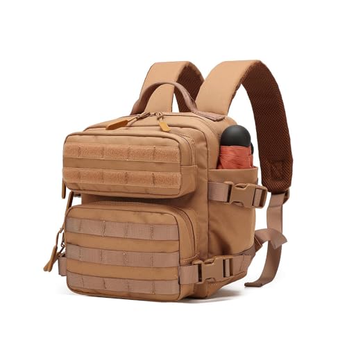 Image of 9L Mini Backpack for Men and Women, Small Backpack for Gym Hiking Travel Sports Running (Khaki)