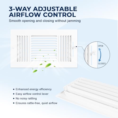 10 x 6 Inch Air Vent Covers for 10"Wx6"H Duct Opening,Wall Ceiling Register by EXCELFU - Used condition - Image 4