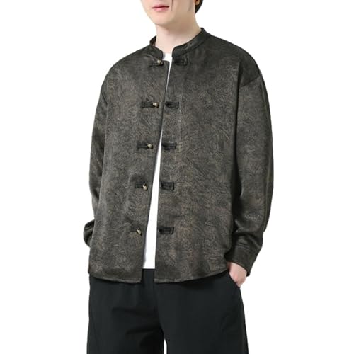 Chemise coupe ample homme style chinois rétro pour corriger la silhouette
