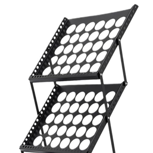 Expositor plegable de 4 niveles estructura de hierro blanco resistente A3 4