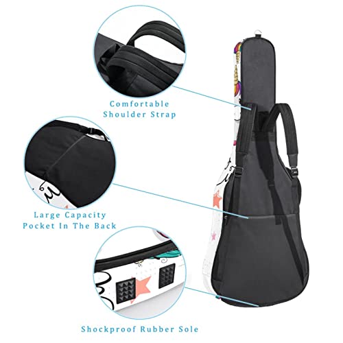 Housse de guitare rembourrée imperméable Oxford avec bandoulière réglable Motif licornes - Les Beatles, Paul McCartney, John Lennon, RIngo Starr, George Harrison Housse de guitare rembourrée imperméable Oxford avec bandoulière réglable Motif licornes – Image 4