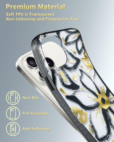 Coque iPhone 15 Pro Max antichoc transparente haut de gamme avec dorures - 6