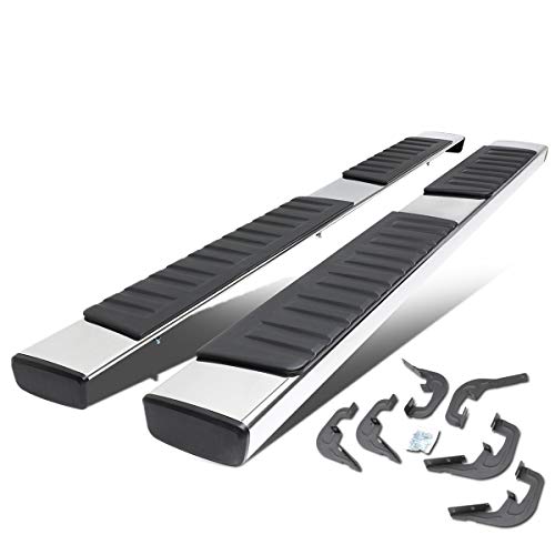 6 Inches Side Step Nerf Bar Running Boards Compatible with Chevy Silverado GMC Sierra Extended Cab 07-19, Stainless Steel, Polished Chrome