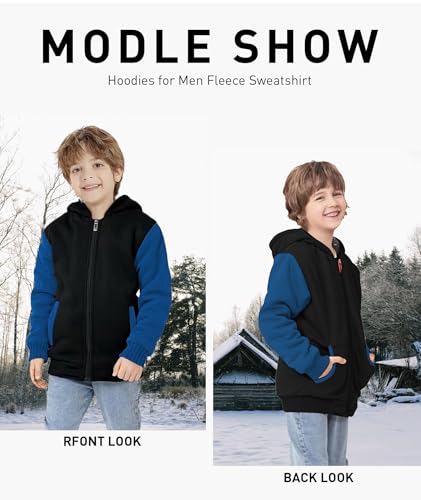Image of GEEK LIGHTING Boys Sherpa Lined Hoodie Kids Fleece Sweatshirt Full Zip Hooded Jacket